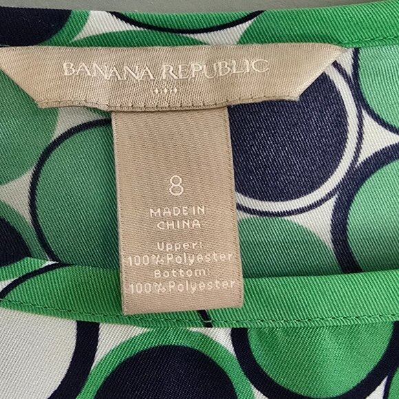 Banana Republic Sleeveless Geometric Dress - Navy and Green - Picture 4 of 7